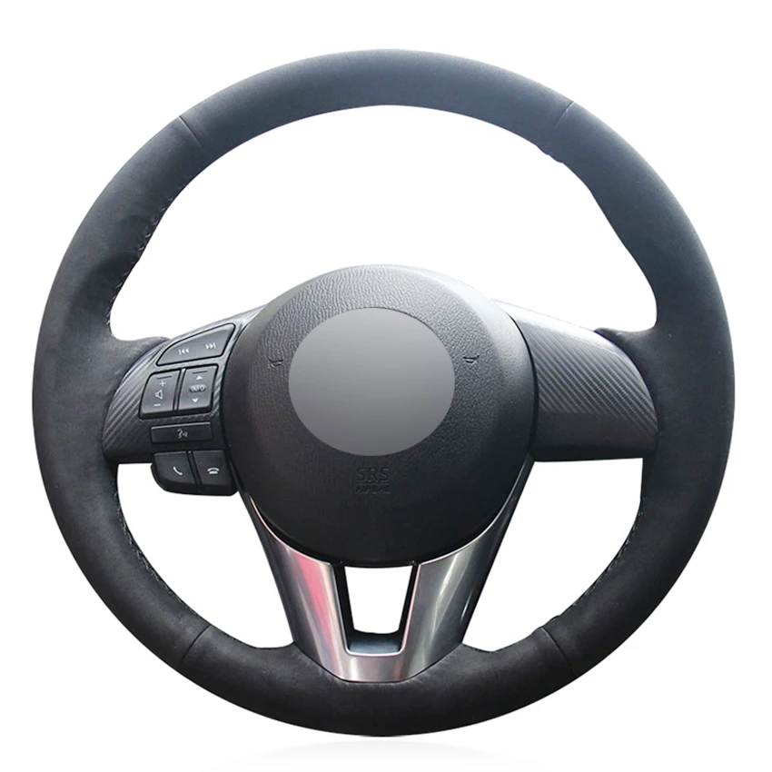 

Black Faux Suede Hand-stitched Car Steering Wheel Cover for Mazda 3 Axela Mazda 6 Atenza Mazda 2 CX-3 CX-5 Scion iA Toyota Yaris