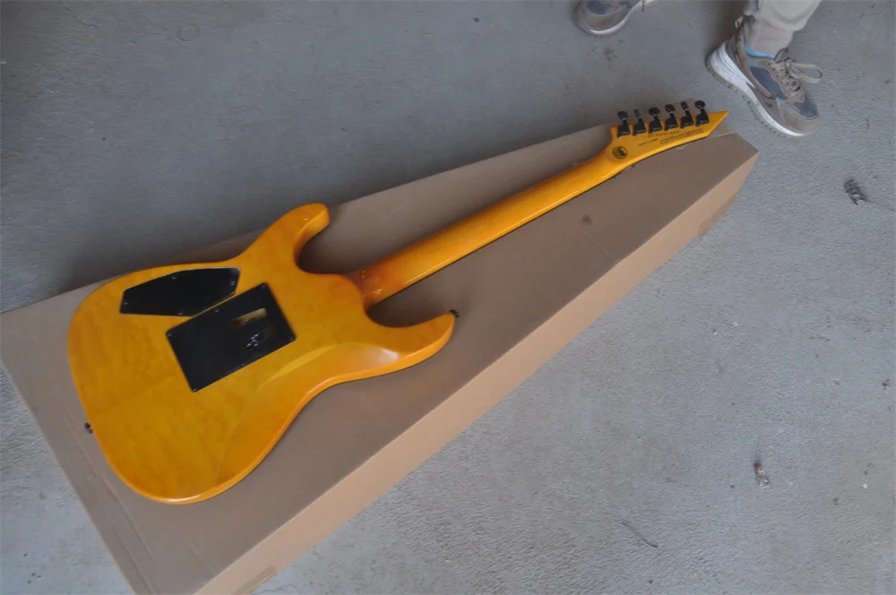 Отпечаток желтых бревен для гитары черные аксессуары кленовый гриф гитара