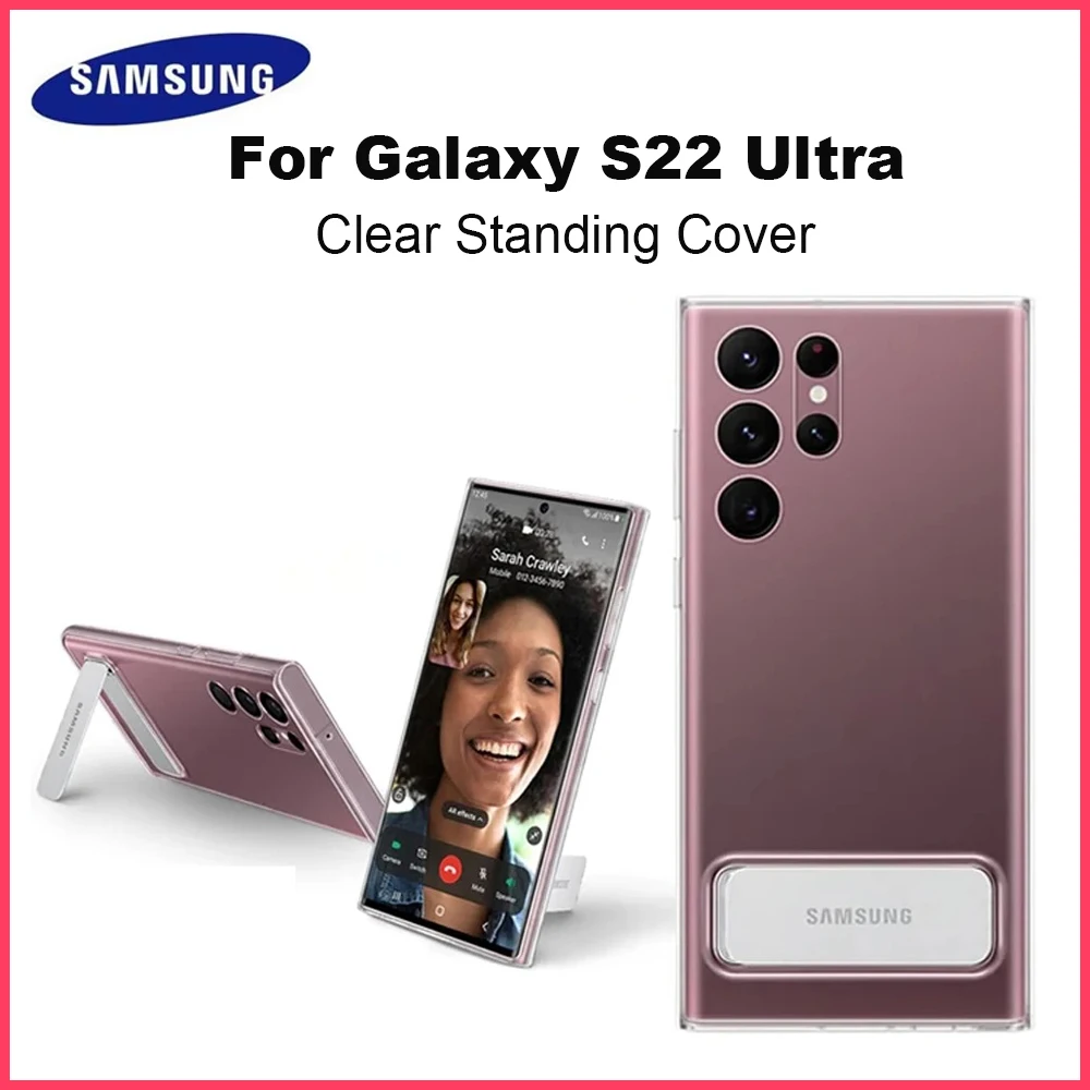Оригинальный прозрачный чехол-подставка для Samsung S22 Ultra S22Ultra Clear Standing Transparent Protective