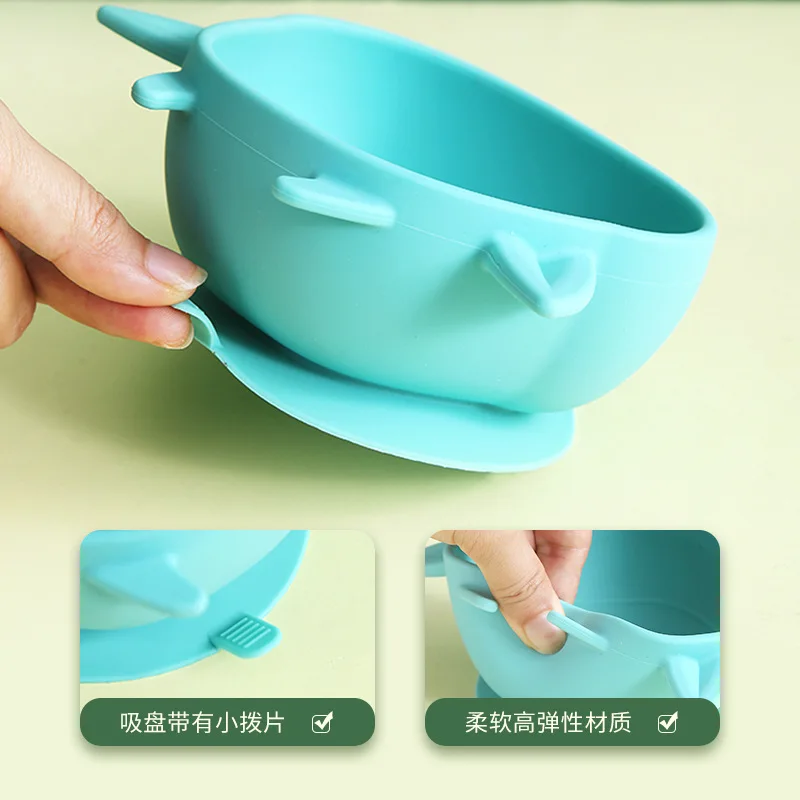 Baby Bowls Plates Spoons Silicone Suction Food Tableware BPA Free Non-Slip Baby Dishes Crab Food Feeding Bowl for Kids enlarge