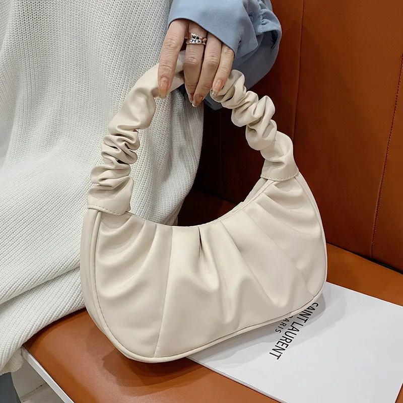 

Folds Cloud Shoulder Bag Underarm Bag French Niche Texture Popular Pleated Small Bag Female 2023 New Trend Handbag Bag for Women