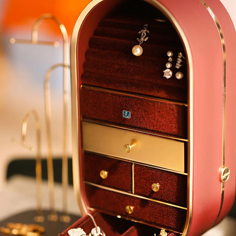 Nordic Metal Gold Jewelry Storage Box Organizer for Girl Luxury Multi Layer Desktop Storage Box Jewelry Drawer Case Gift Ideas