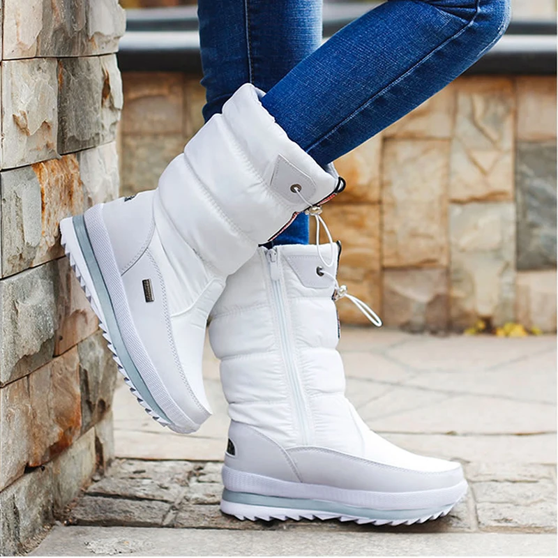 Winter Women Boots Waterproof Snow Boots Platform Shoes Female Thick Plush Warm Ankle Boots For Woman Winter Shoes Non-slip