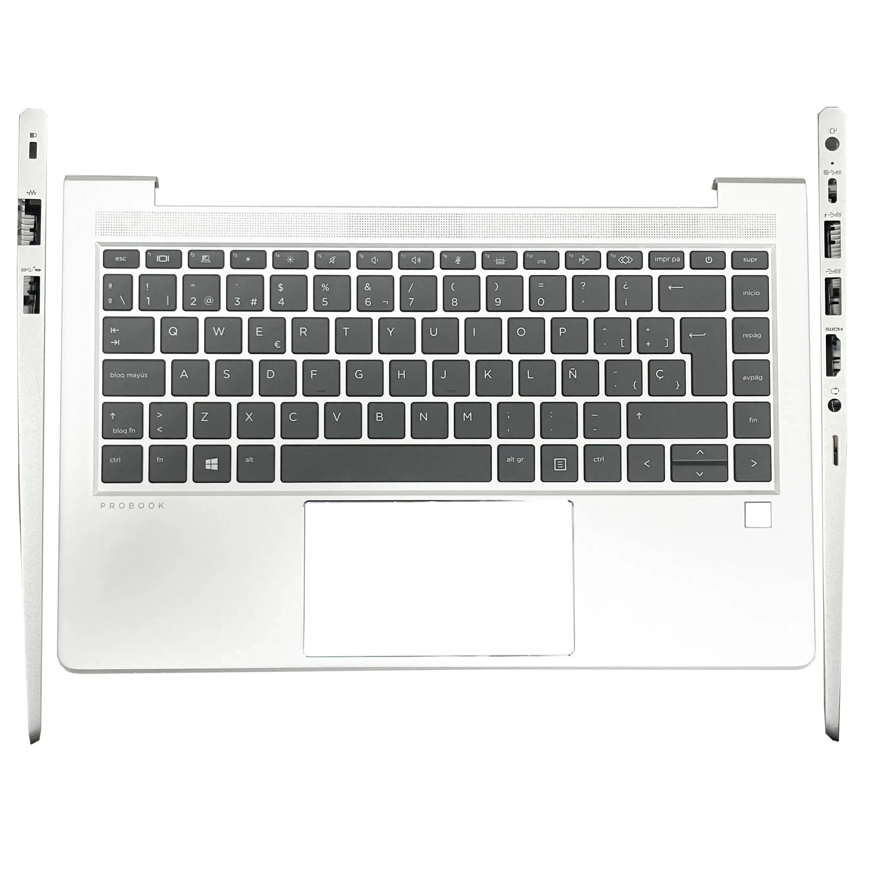 Фото Новая оригинальная американская испанская клавиатура для ноутбуков HP Probook G8 440 G9 445R Zhan66 14 G4 G5 X8Q, верхняя крышка с подсветкой (пальмрест) №5