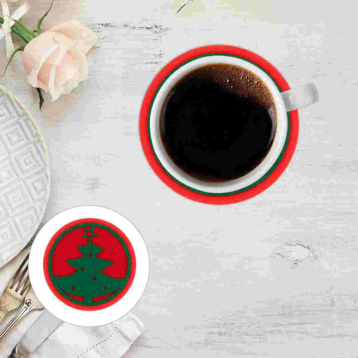

4Pcs Table Place Mat Coasters for Drinks Christmas Coasters Decor Coaster Glass Coaster