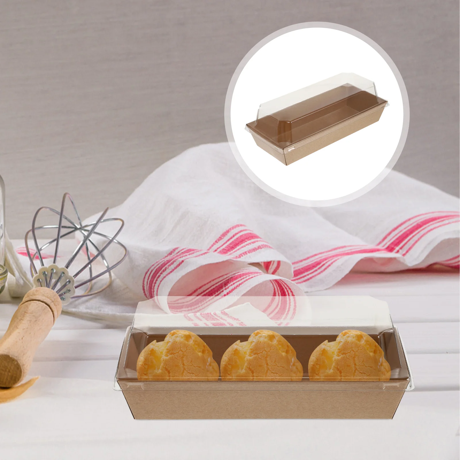 

Box Paper Boxes Charcuterie Cake Lids Carrier Packing Lid Bread Sandwich Kraft Packaging Clear Containers