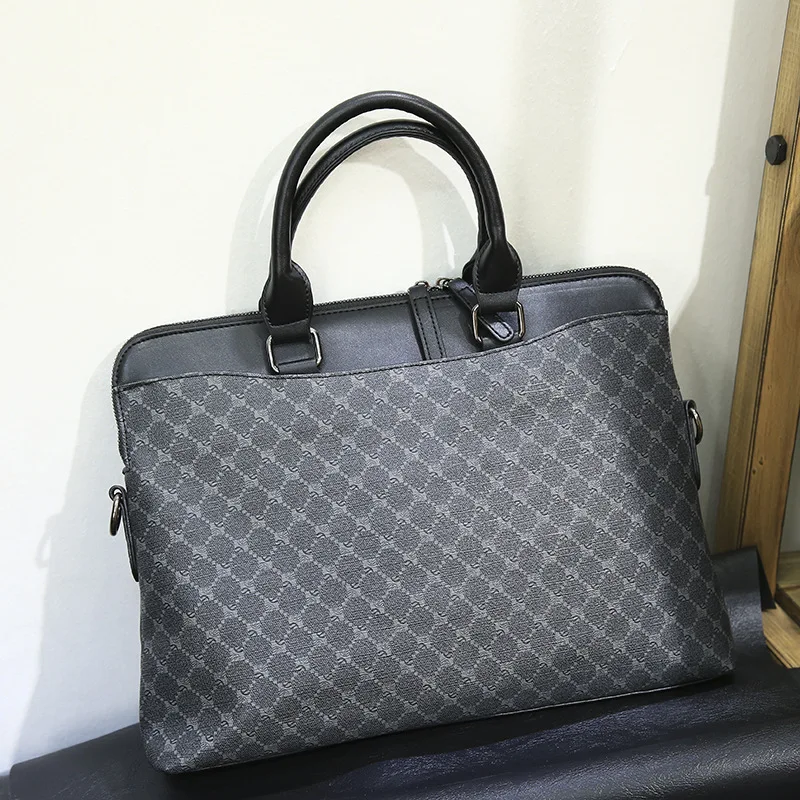 Business Style Plaid Crossbody Bag for Men