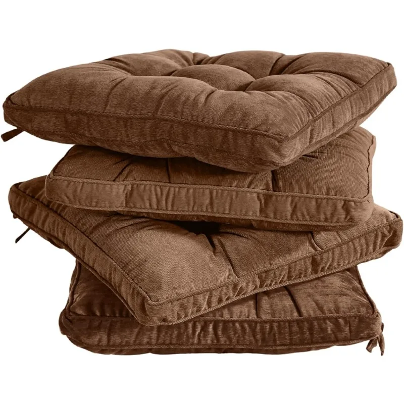 

Квадратные подставки для офисных стульев, планшетов для улицы, кухни, обеденных стульев с галстуками, набор из 4 предметов (кофе)