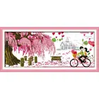 Набор для вышивки крестиком 11CT 14CT, Набор для вышивки крестиком, с розовым мультяшным пейзажем, игольчатая ткань и нитка, домашний декор