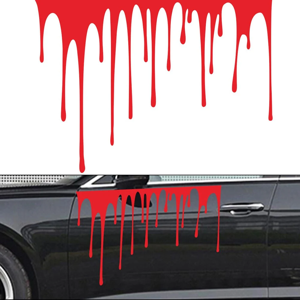 

Practical Car Sticker Graphics Decal 2pcs Accessories Car Body DIY Decor Parts Removable Replacement Terror Blood