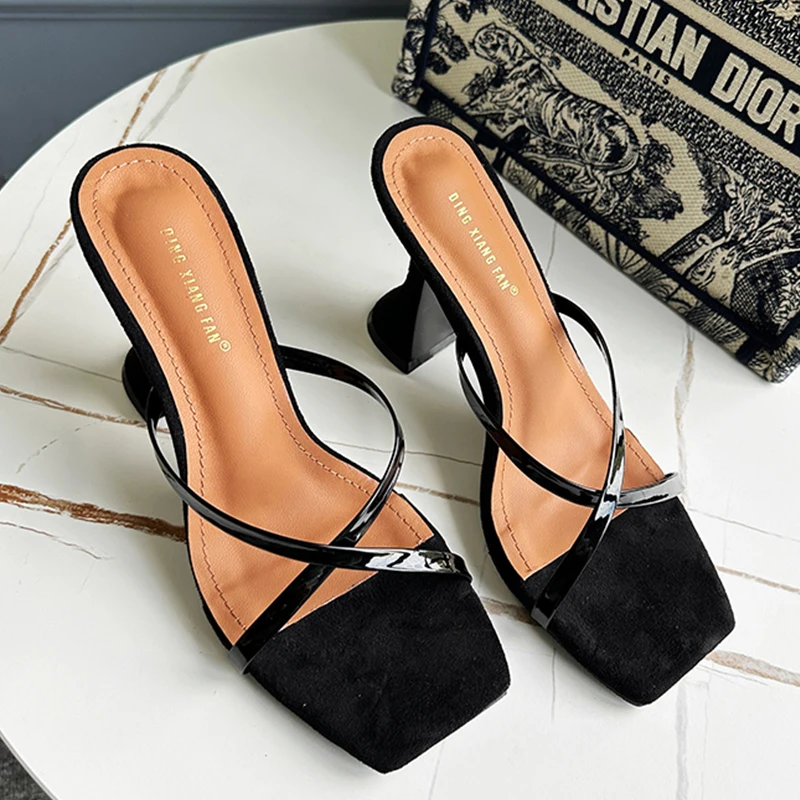 Женские туфли-лодочки тапочки на высоком каблуке туфли с ремешком пятке новинка