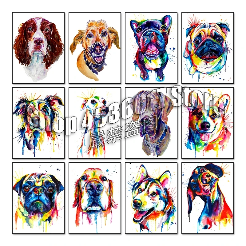 

Animals Dogs 5d Diy Diamond Painting Cross stitch kits Diamond Embroidery Mosaic Full art decoración hogar pintura de diamante