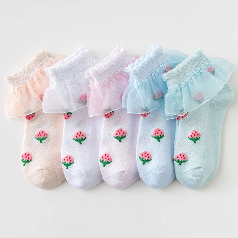 

10Pairs chaussettes fille baby sokken meisje girls kids summer socks for kids meia infantil antiderrapante children socks