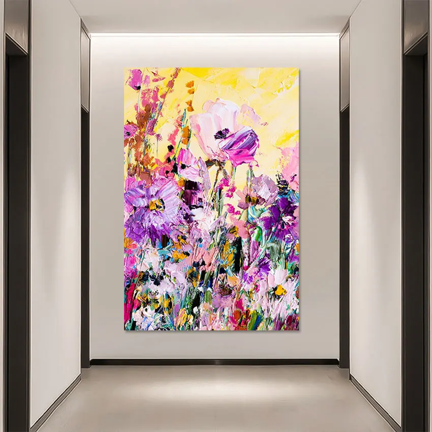 

100% ручная работа 3D нож красный цветок Толстая картина маслом Современное абстрактное настенное Искусство Большой размер Домашний Декор Ка...