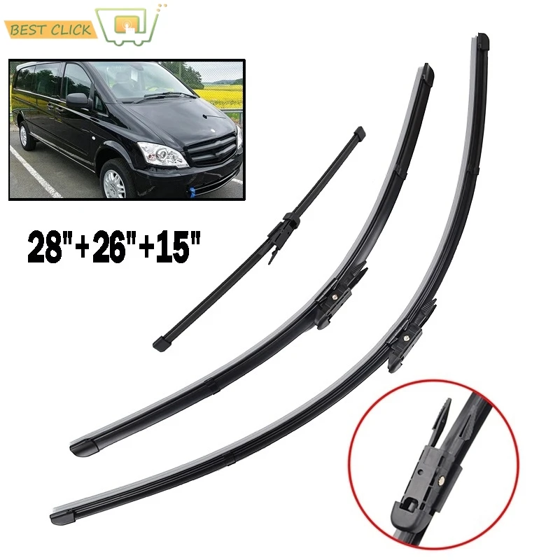 

28 "26" 15 "крытие лобового стекла автомобиля, щетки стеклоочистителя переднего стекла для Mercedes-Benz Vito Viano W639 2010 2011 2012 2013 2014