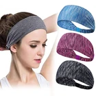 Вязаные повязки для волос для йоги, эластичные спортивные повязки для женщин, для танцев, бега, для мужчин, широкая повязка на голову, стрейч-лента, Спортивная Женская