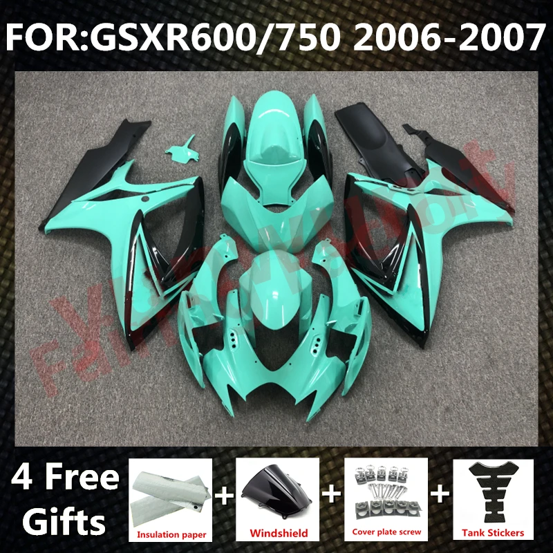 

NEW ABS Motorcycle Whole Fairing kit fit for GSXR600 750 06 07 GSXR 600 GSX-R750 K6 2006 2007 full Fairings kits set green black