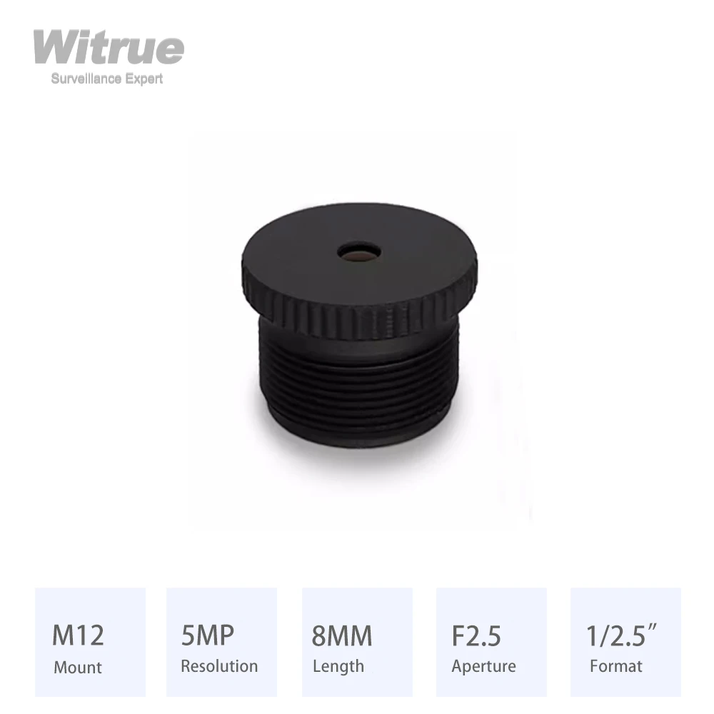 Фото Объектив Witrue без искажений, HD 5 МП, 8 мм, диафрагма M12, формат F2.5 1/2, 5 дюймов с ИК-фильтром 650 нм для камер видеонаблюдения, Спортивная камера №1