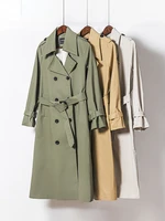 toppies 2022 spring windbreaker long trench coat women double breasted slim trench coat female outwear fashion