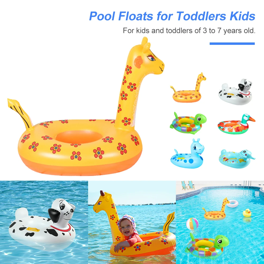 

Summer Cartoon Inflatable Duck Dinosaur Kid Baby Swimming Ring Beach Party Pool Toys Swimming Circle Pool Float Seat for 3-7year