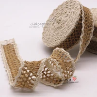 3 5cm lace hemp rope material cotton and linen plaid ribbon decoration diy handmade cotton lace fabric