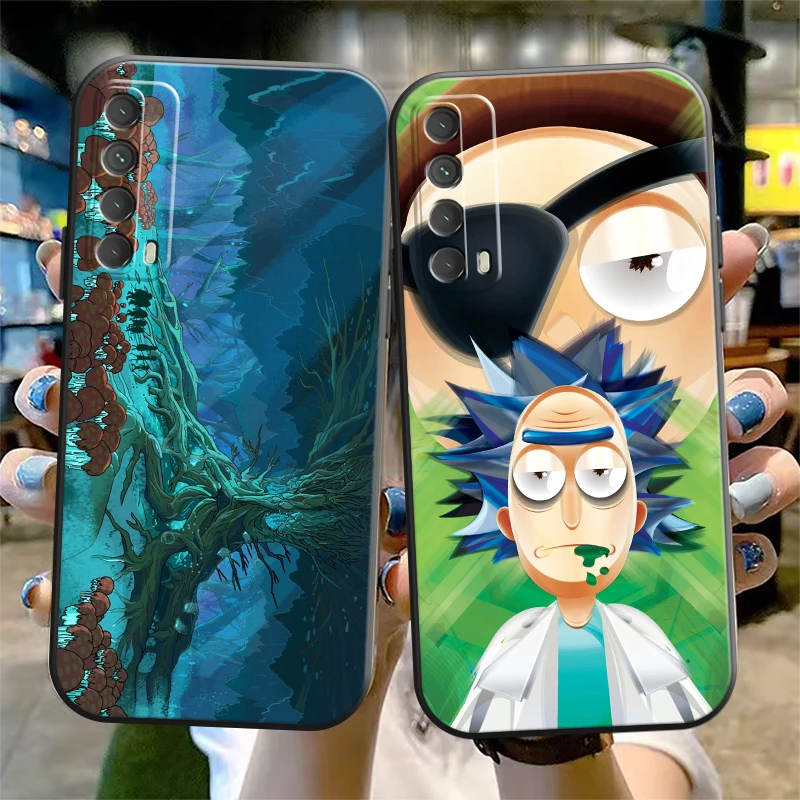 

Funny Carton Rick And Morty US Phone Case For Huawei Honor 7X 8X 8C 9 V9 9X 9 Lite 10 V10 10i 10 Lite V20 30 Lite Funda Cover