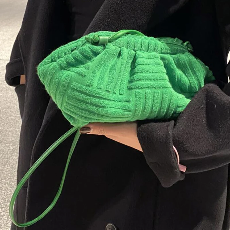 

Luxury New Women Towel Embossed Clutch Bag 2022 Fashion Handbag Clutch Bag Large Capacity Striped Versatile Casual Handbag