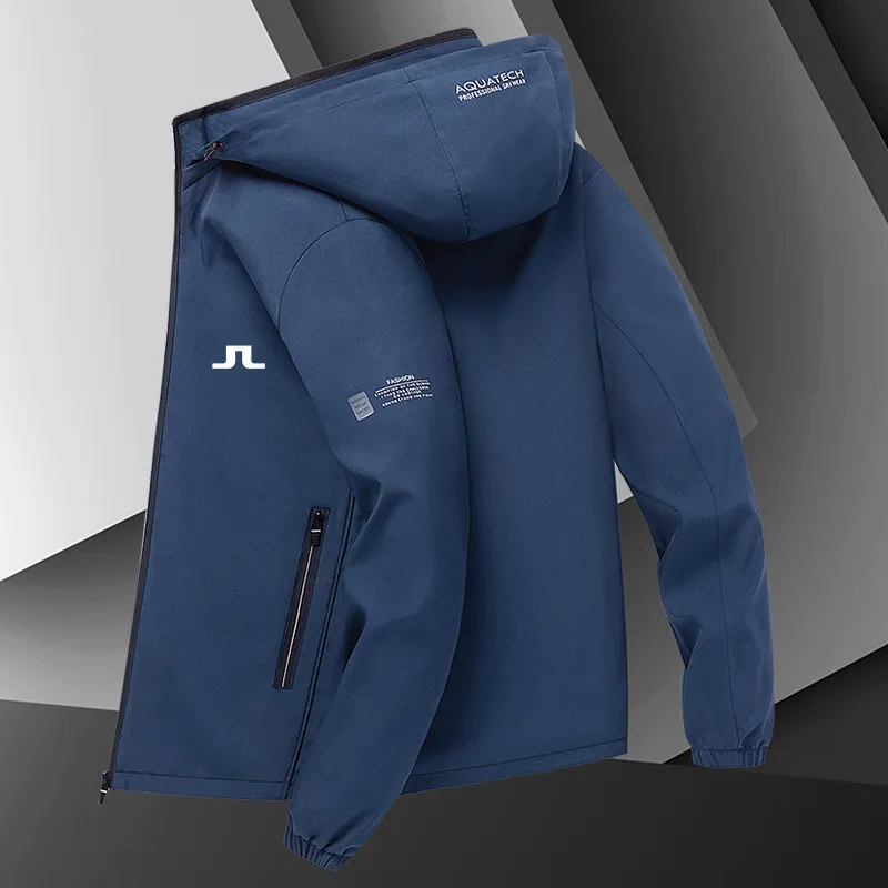 

2023 Men's Windproof Jacket Golf Hooded Windproof Casual Jacket Men's Clothing Windproof Autumn and Spring Jacket Men's