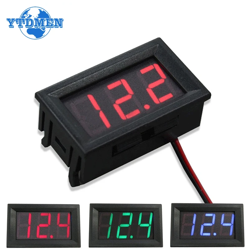 

амперметр цифровой Цифровой вольтметр-амперметр, 0,28 дюйма, 0,56 дюйма, 4.5-30 в 0-100 в вольтметр амперметр