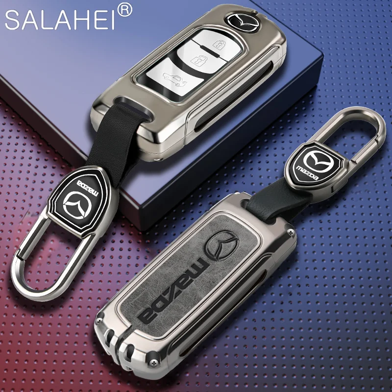 

Zinc Alloy Car Smart Remote Key Fob Case Full Cover Protector Shell Bag Set For Mazda 2 3 5 6 Gh Gj Cx3 Cx5 Cx9 2020 Accessories