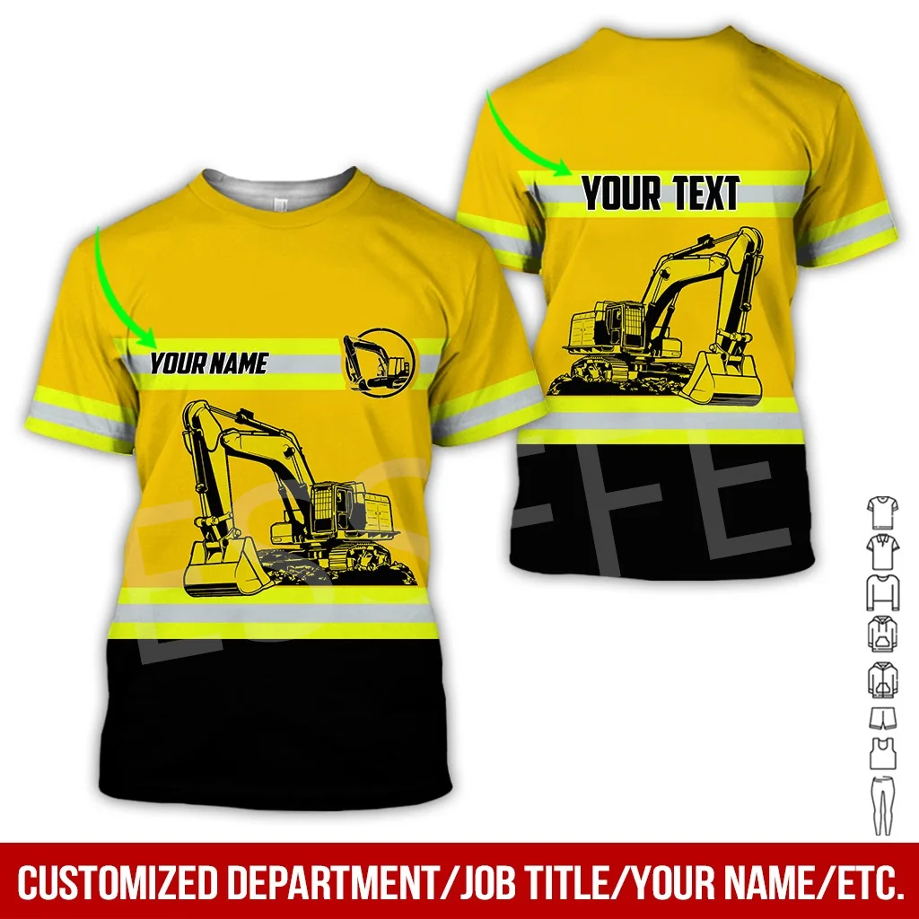 

Tessffel Cosplay Crane Heavy Equipment Operator Worker Customize Name Summer Casual T-Shirts Unisex Top O-Neck Short Sleeves A4