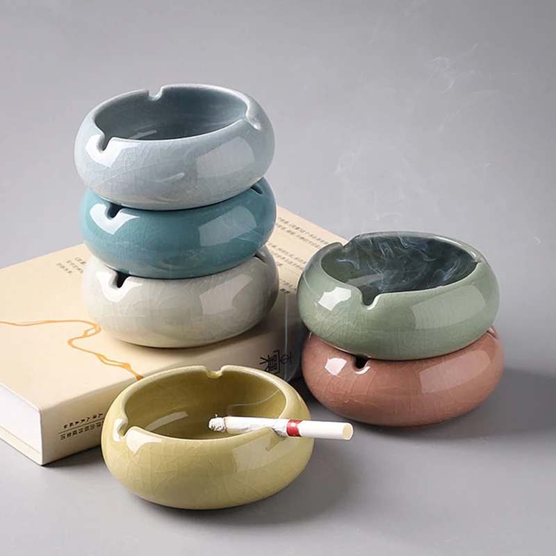

Simple New Chinese Style Small Cigar Ashtrays Ceramic Ashtray Home KTV Ashtray Cigarette Smoking Supplies