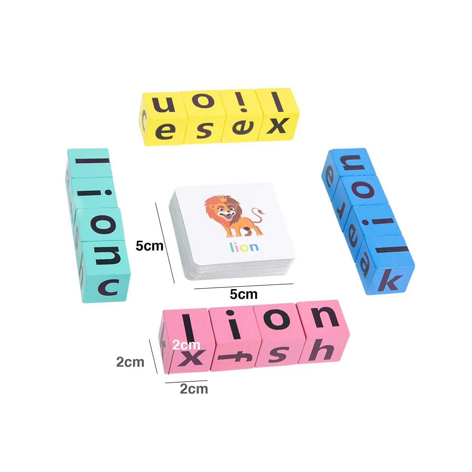 

Spelling Toys Multi Player Reading Blocks CVC Word Games Vowel Reading Letter Spelling Block for Boys Girls Kindergarten Travel