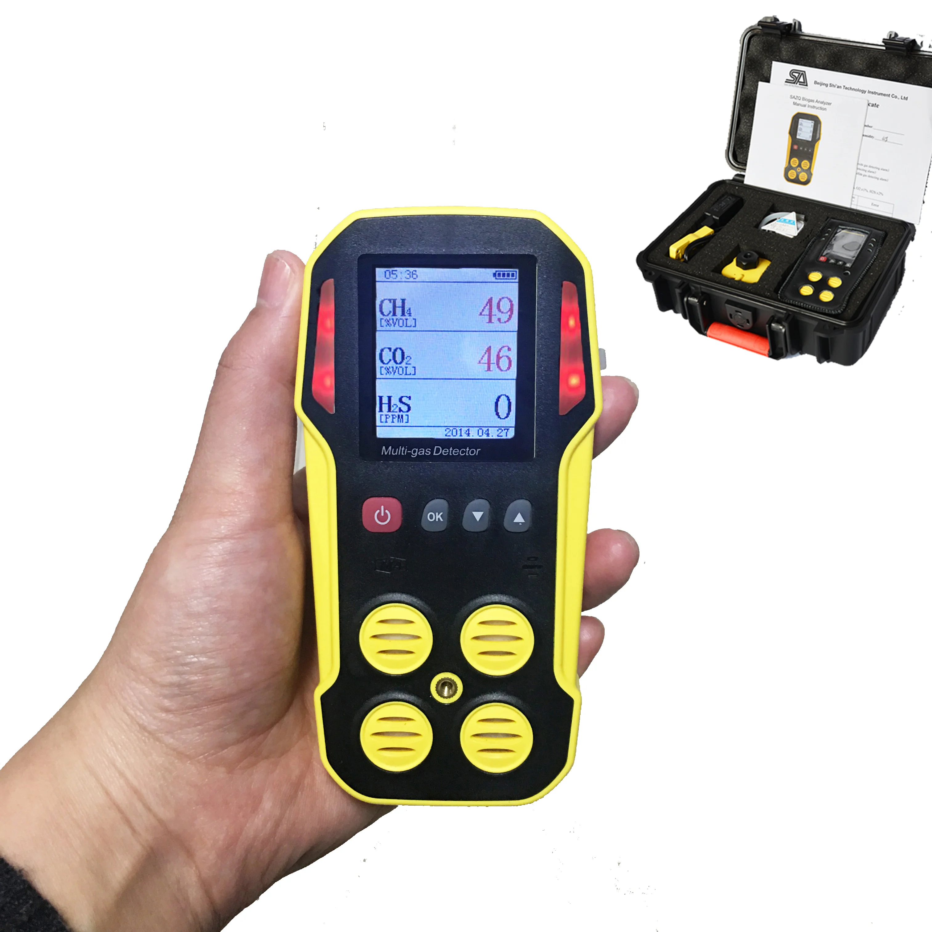 

Portable Biogas Analyzer CH4, CO2, H2S O2 Rechargeable Infrared Sensor biogas detector