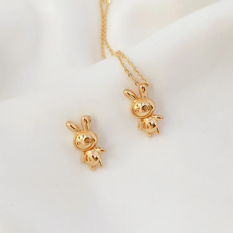

4 piece 7*15mm copper wrapped 14K Gold Rabbit Pendant DIY jewelry discovery necklace bracelet earrings accessories materials