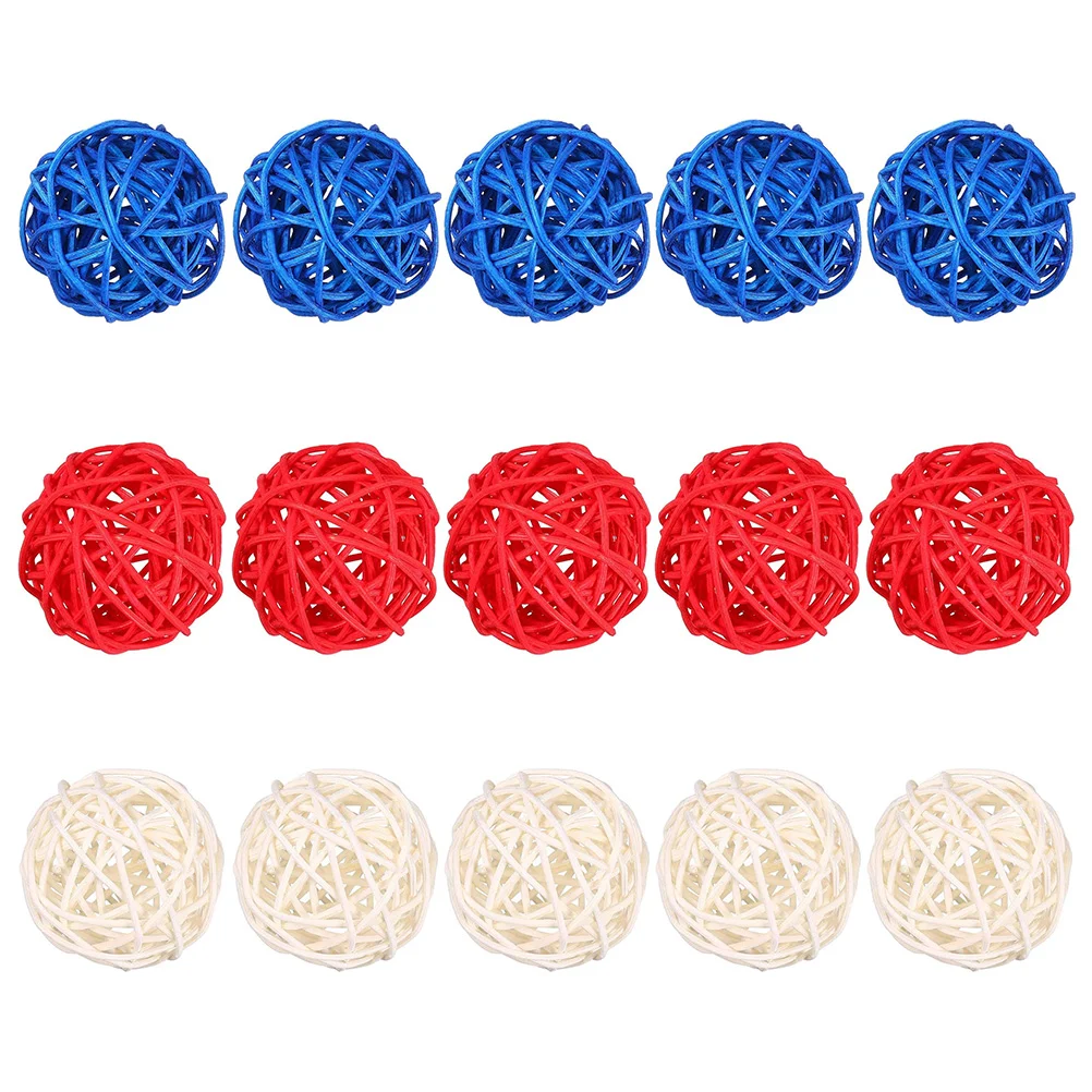 

Rattanball Day Independence Decor July 4Th Patriotic Woven Blue Decorative Whitewickersmall Decorations Hanging Red Ornament