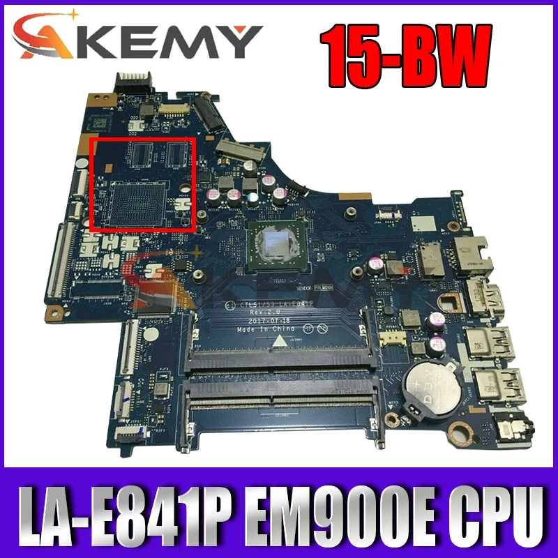 

Материнская плата для ноутбука AKemy, для HP Pavilion 15-BW Core EM900E, LA-E841P DDR4