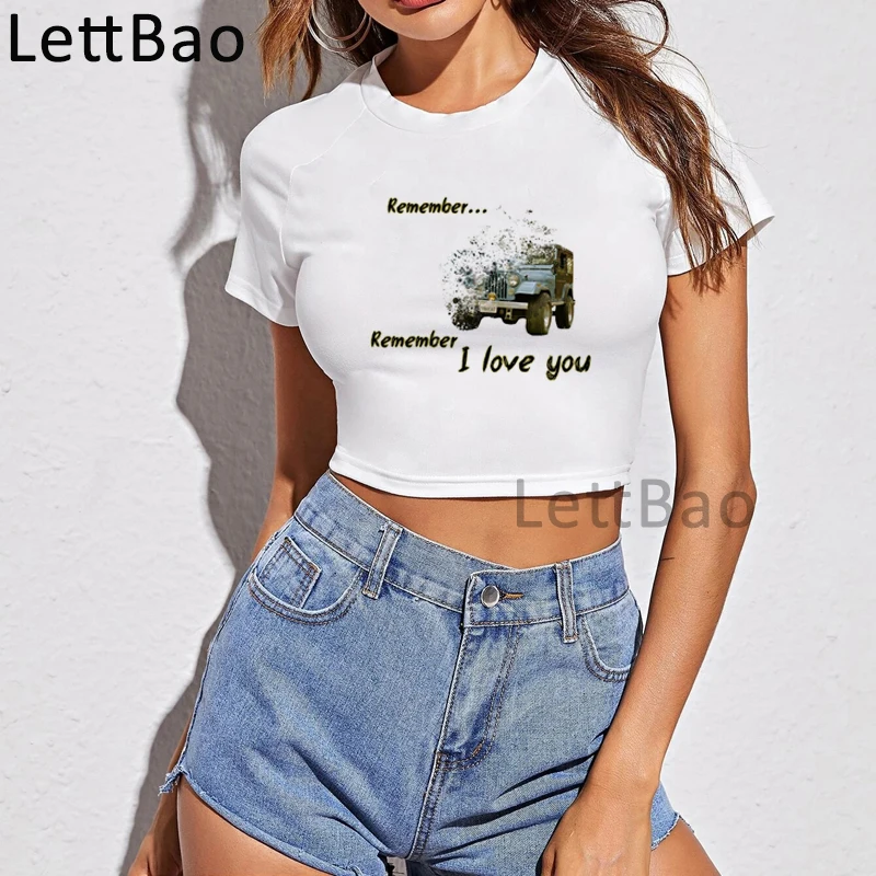 Женские летние кроп-топы с надписью I Love You | Женская одежда