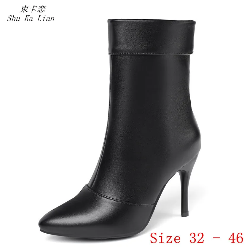 

Spring Autumn High Heels Women Ankle Boots High Heel Shoes Woman Short Boots Small Plus Size 32 33 - 41 42 43 44 45 46