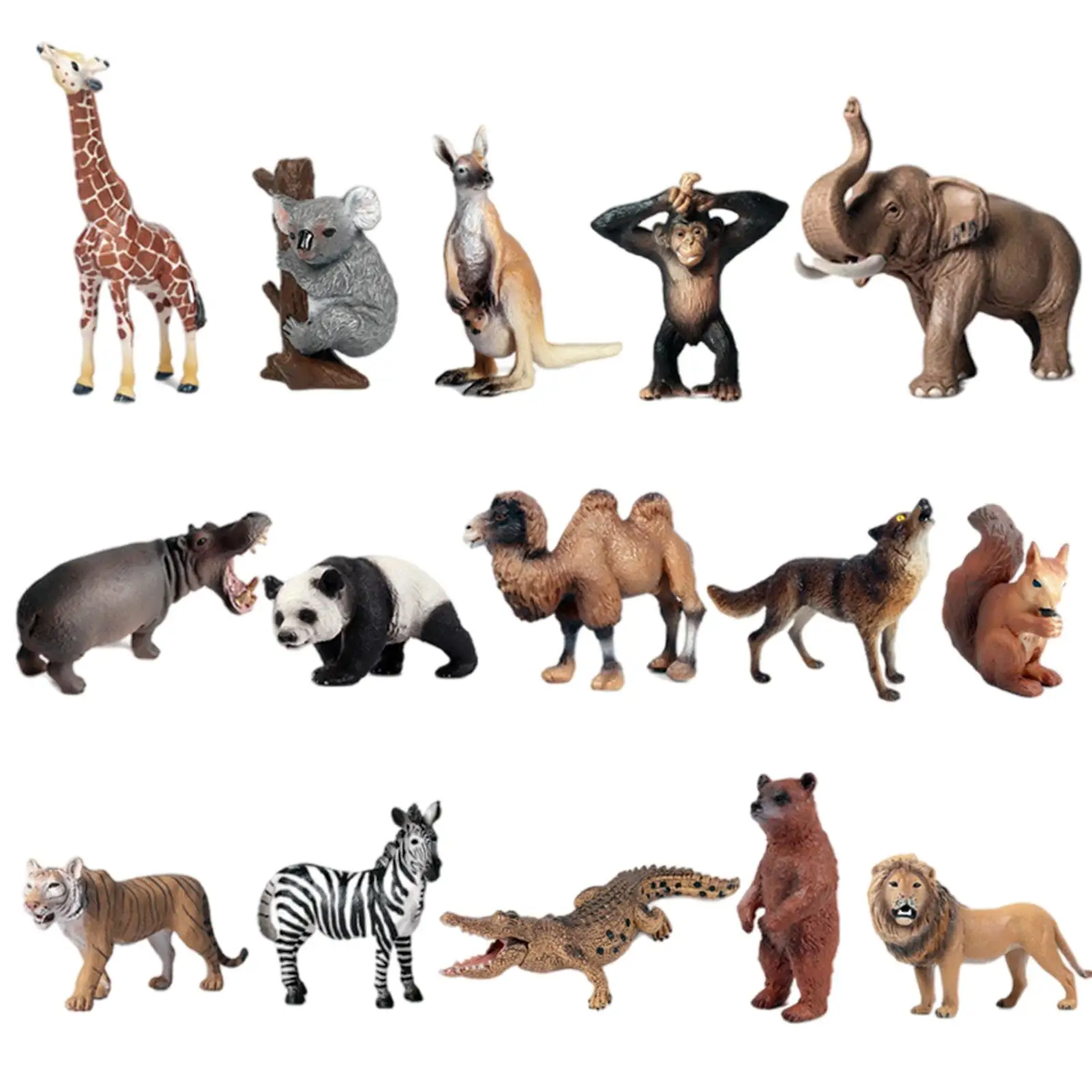 

15Pcs Lifelike Wild Animal Model Action Figures Toys for Home Desktop Decor