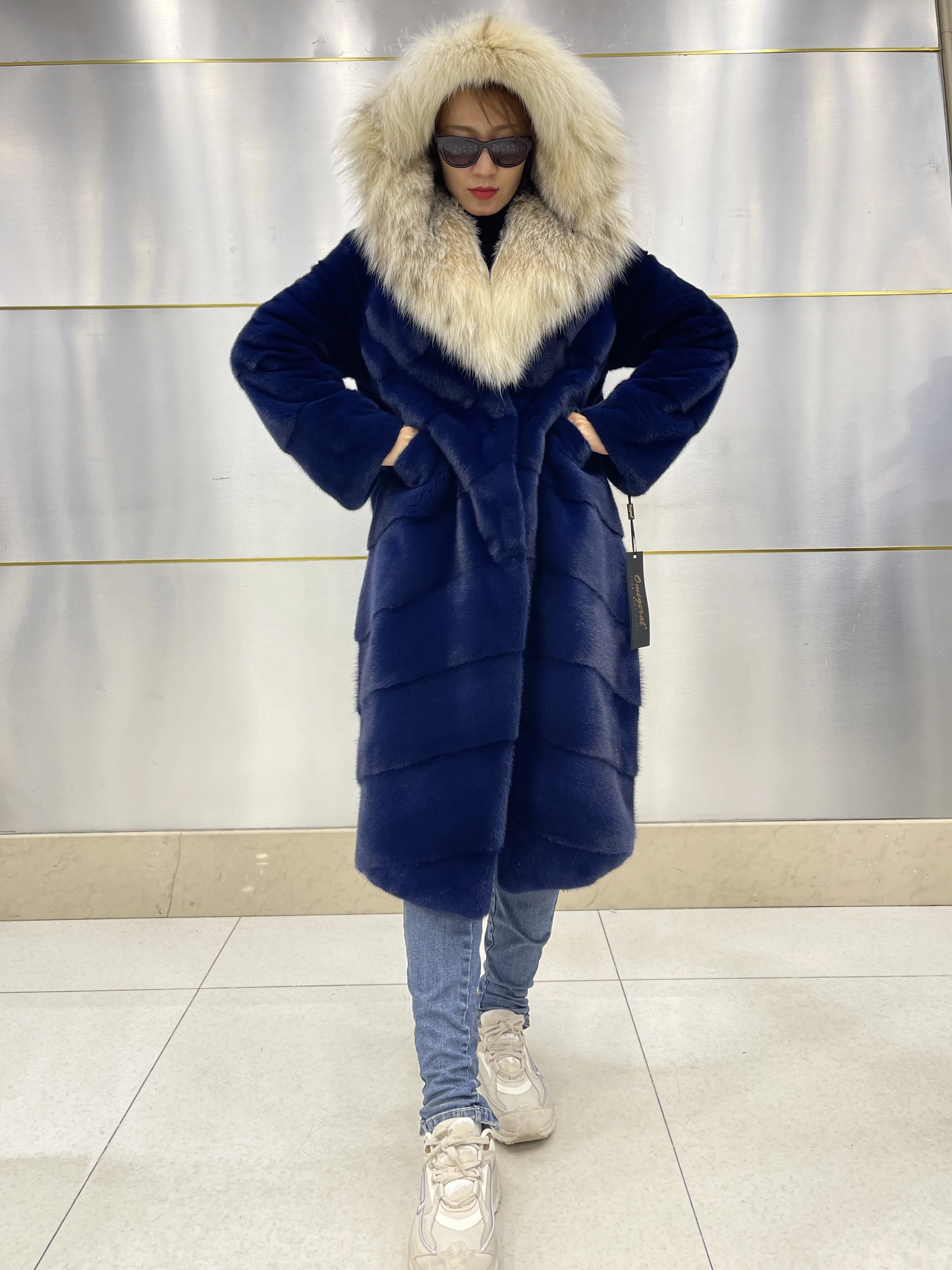 

Зимнее пальто OMEGERAL 2023 из натурального меха норки, женское импортное меховое пальто, роскошная Высококачественная модная верхняя одежда из меха, куртки, одежда