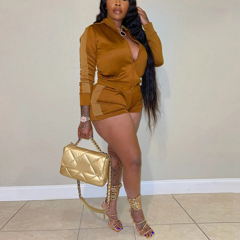 

Spring 2022 Womens Fashion Sets Yong Girls Solid Diamond Bodycon Blouse & Shorts Sexy Evening Night Club Wear Matching Sets Hot