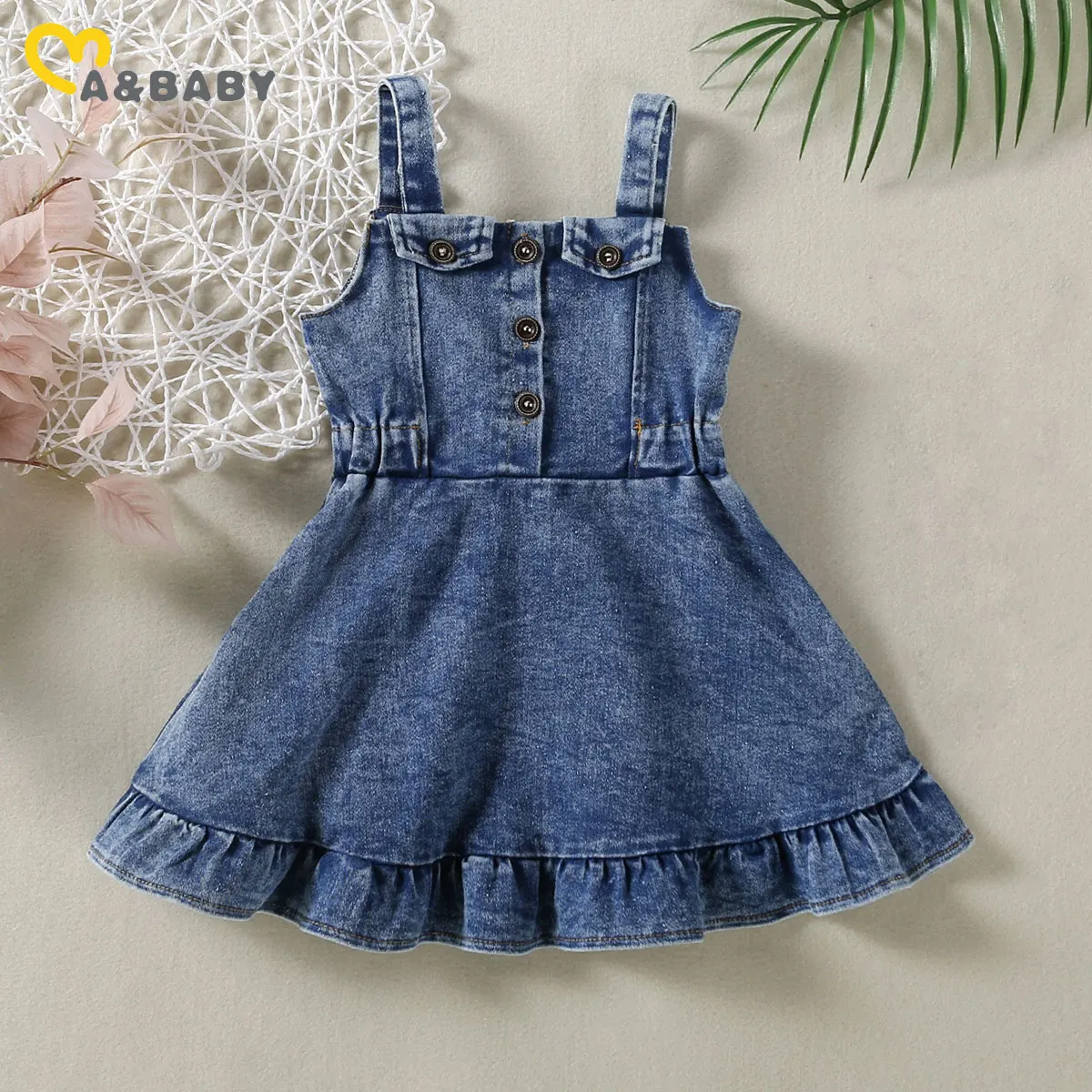

Ma&Baby 6m-4Years Infant Toddler Kid Baby Girls Dress Fashion Sleeveless Denim Dresses For Girls Summer Clothing