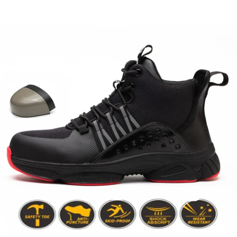 

Outdoor Construction Protection Boots Men's Shoes Non-slip Work Safety Shoes Military Soldier Tactical Boots Men Sneakers