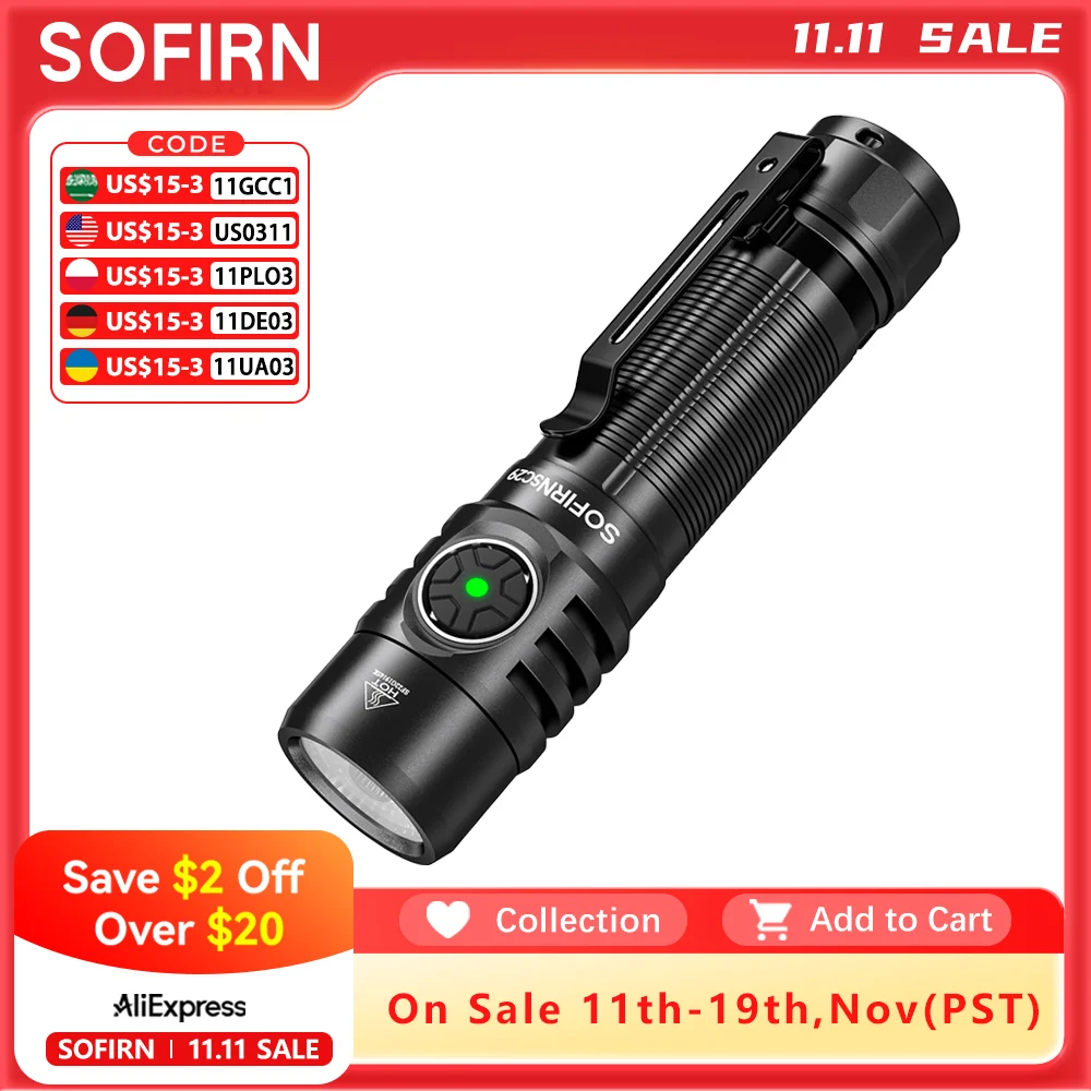 

Sofirn SC29 3000лм фонарик