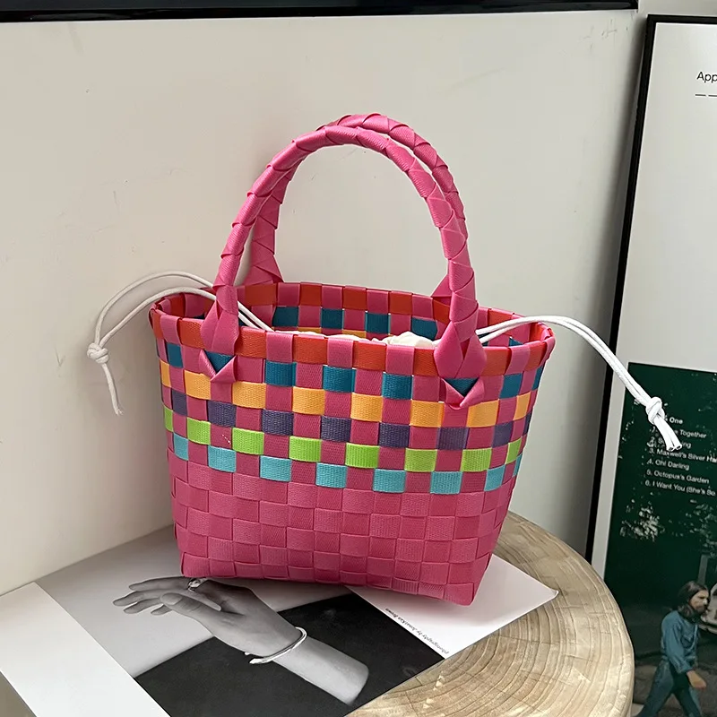 

Summer Bag Women New Hand Woven Messenger Bag Hand-held Single Shoulder Bag Hollow Vegetable Basket Casual Travel Beach Bag