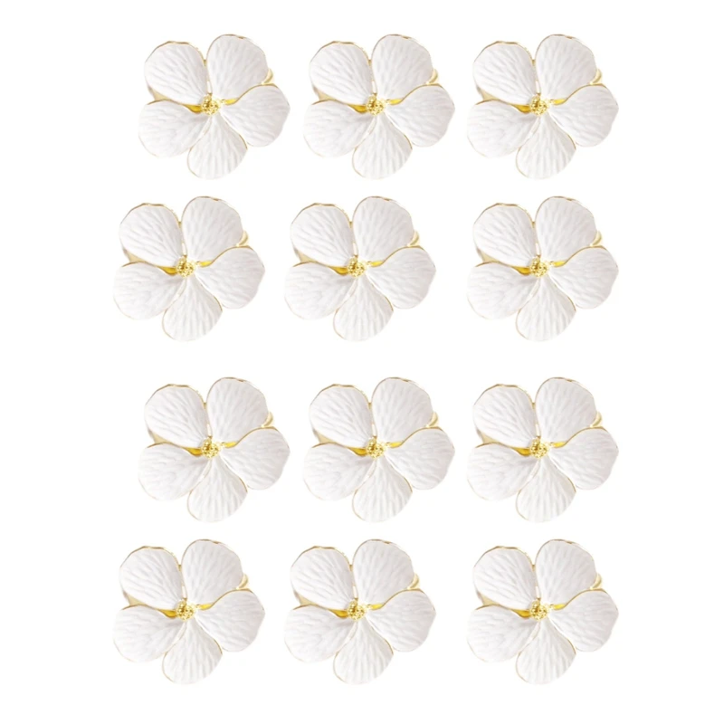 

12 Pcs Flower Napkin Buckle Napkin Ring Napkin Ring, Used For Wedding, Festival, Banquet, Daily Party Decoration