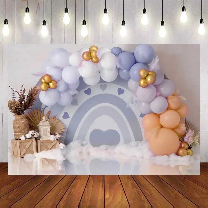 

Newborn Baby Shower Photography Background Bohemian Balloons Boy Girl Birthday Backdrop Decoration Wallpaper Photoshoot Banner