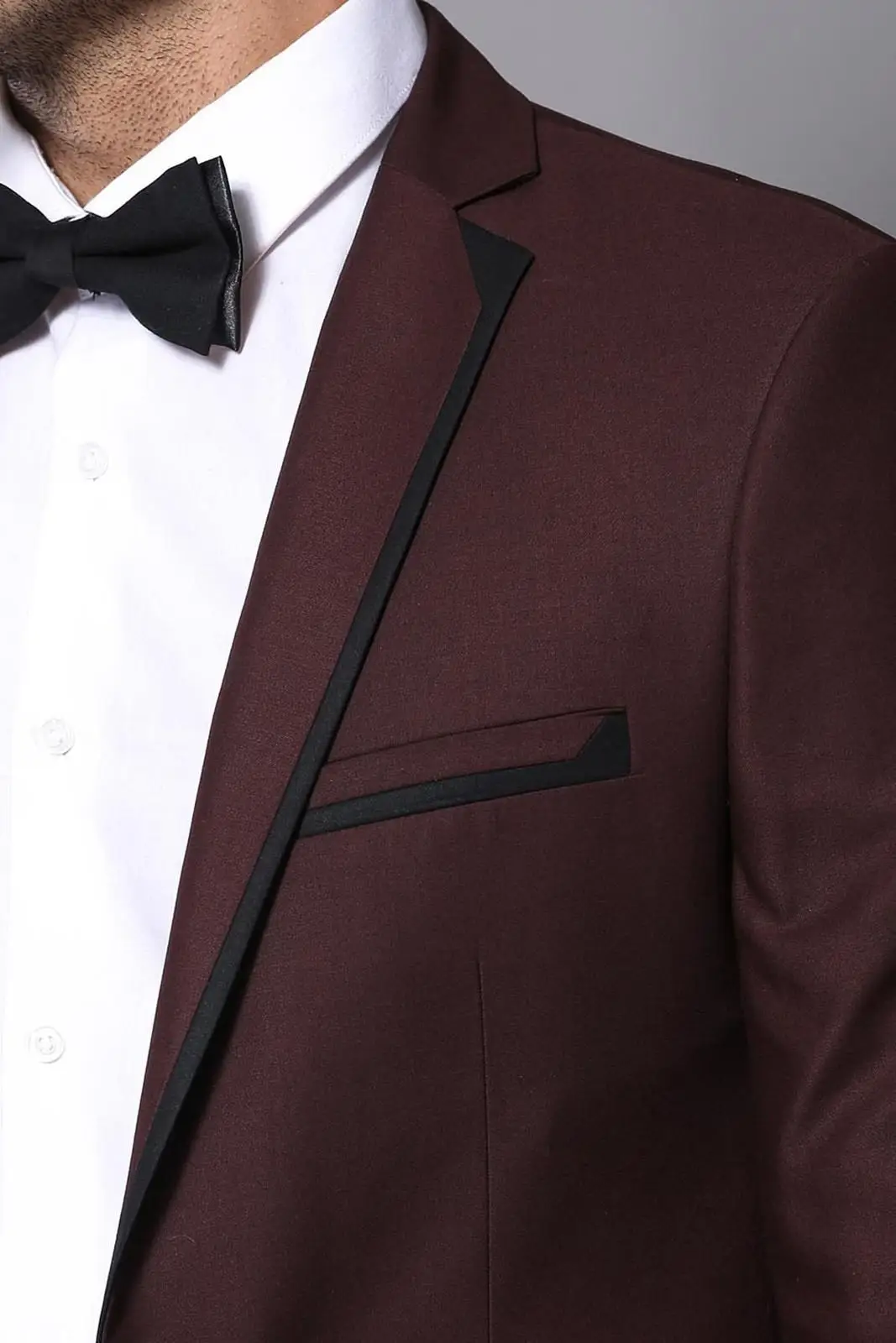 Wessi Men Slim Fit Groom Suit Fabric Wedding Stylish Elegance Elegant Remarkable Double Button Non-Pattern Collar Quality Soft