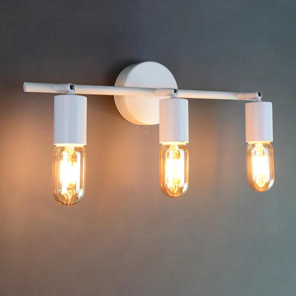 

Комнатный настенный светильник E27, железная настенная лампа, домашний винтажный светильник в скандинавском стиле, прикроватный светильник ...